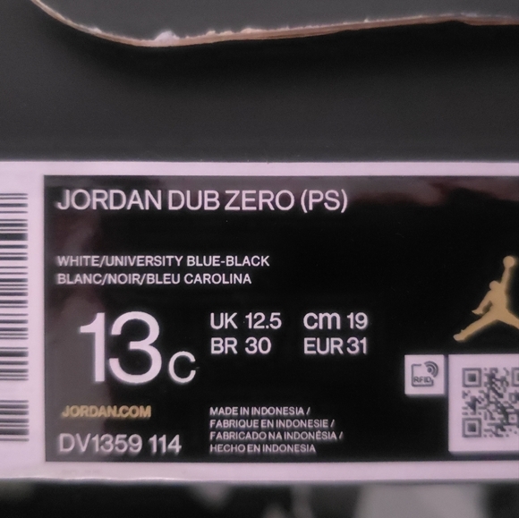 Jordan Dub Zero Kids Sneakers - White, Blue, Black - Picture 1 of 4
